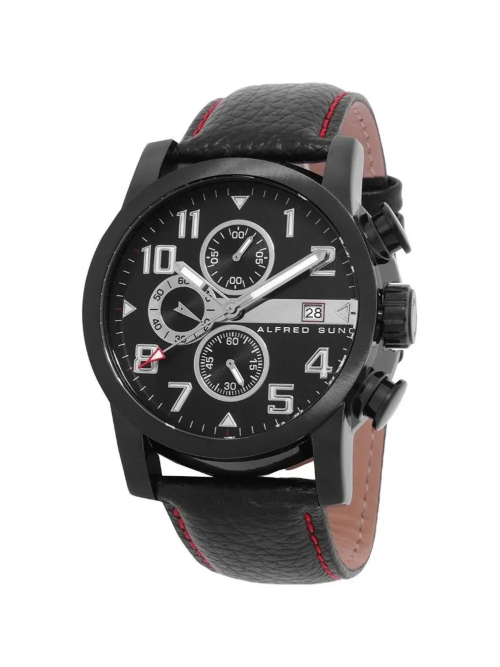 NWT Alfred Sung Velox Chronograph Quartz Black Dial Men's Watch